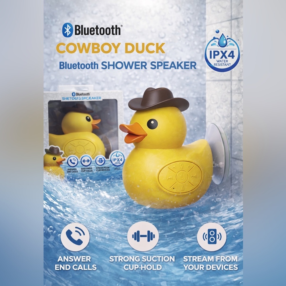 Cowboy Duck Bluetooth Speaker - Yellow